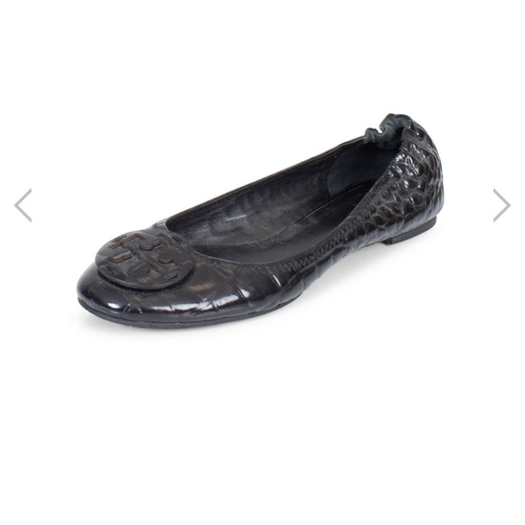 Tory Burch Reva Croc Embossed Ballet Flats - Picture 14 of 16